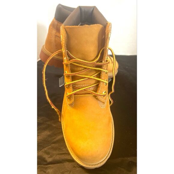 Timberland Wheat 6” Boys Boots Size 3 Medium Brown Leather Collar 12709 - Picture 4 of 9